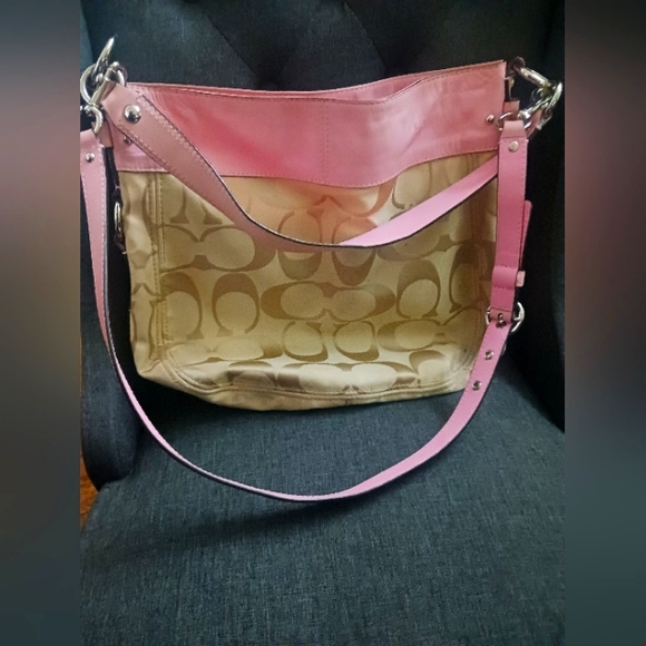 Coach Pink/Beige Satchel Bag - Picture 2 of 4